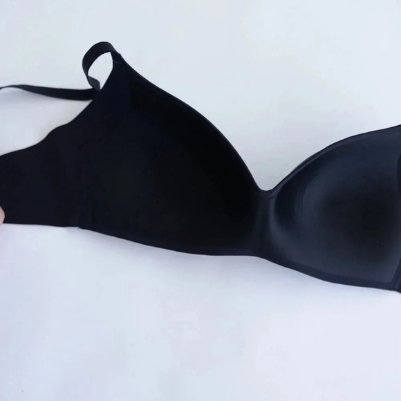 Knix Contour Black T-Shirt  Bra Spaghetti Straps 72% Nylon Size 7 - Picture 9 of 10